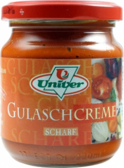Univer Gulaschcreme scharf / Glas 210g