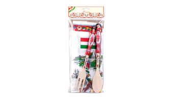 Ungarisches Küchen SET 2x Holzlöffel 1x Tischläufer Chili-Trade Geschenkpack