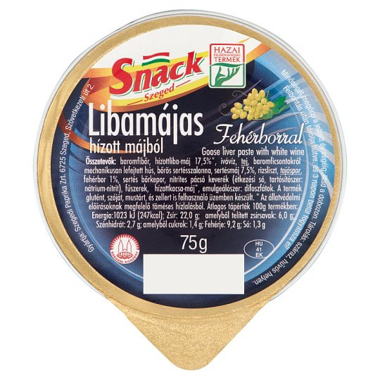 Snack Szeged libamájas hízott májból fehérborral 75g